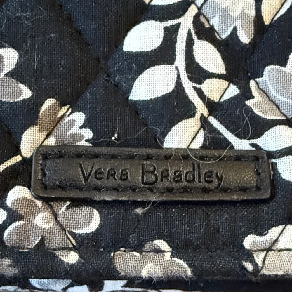 Vera Bradley Black Floral Quilted Wallet Crossbody Purse - Picture 2 of 6